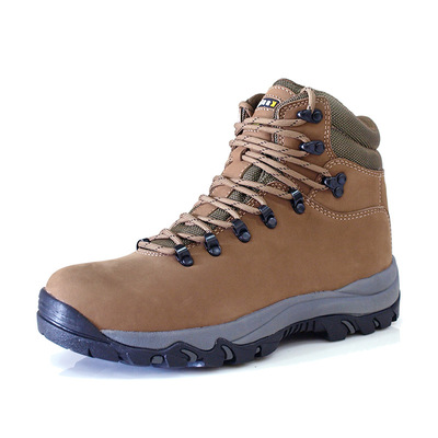 Hanagal 601551 Outdoor Hiking Boots Anti Slip Mid-cut Nubuck Leather Brown Trekking Boots